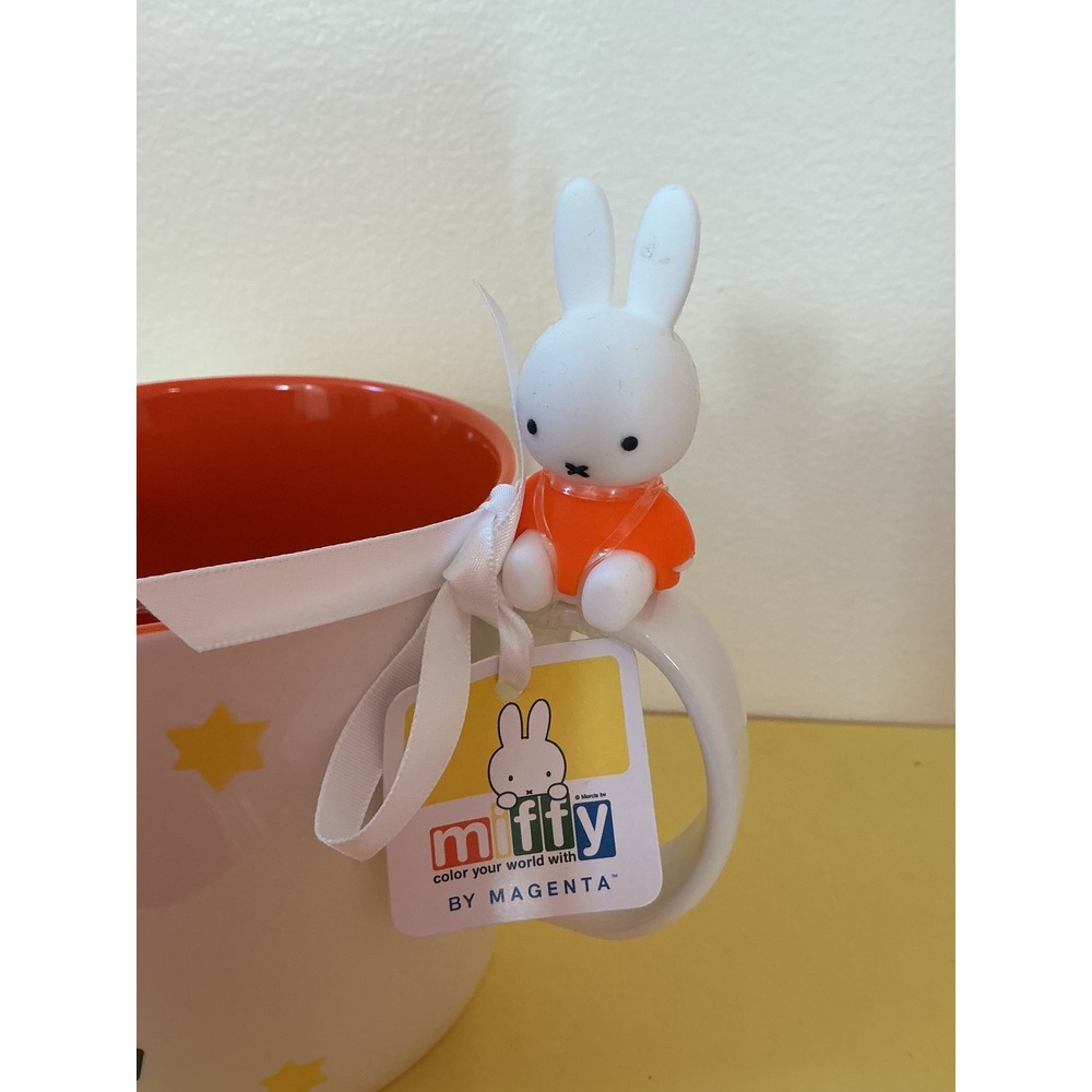 Miffy Bunny Yellow Star Ceramic Mug Orange‎ Interior with Miffy Charm by Magenta - Picture 4 of 5